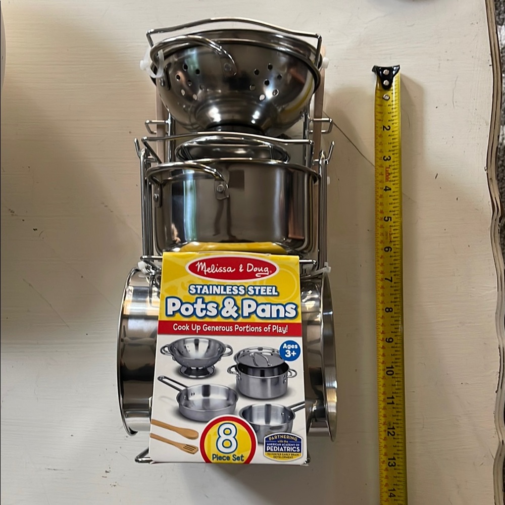 Melissa & Doug Stainless Steel Pots & Pans Set - Silver